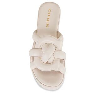 COACH Everette Leather Sandal Chalk 8.5 NEW